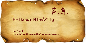 Prikopa Mihály névjegykártya